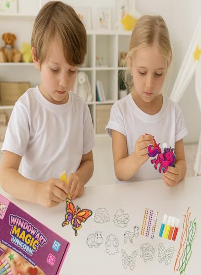 ستوريو مجموعة ستوريو الفنية للنوافذ - يونيكورن سحري | مجموعة يونيكورن لتعليقها على الزجاج مع ألوان زجاجية وأحجار كريمة للزينة | مجموعة فنية وحرفية - Image 3